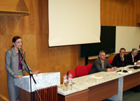 Mrs Diana &Scaron;trofov&aacute; (left), State Secretary, Ministry of Foreign Affairs during her intervention