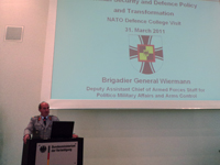 Brigadier General Hans-Werner WIERMANN, Assistant Deputy Chief of Staff for Political-Military Affairs and Arms Control at the Armed Forces Staff, welcomes SC 118 to the Ministry of Defence of Germany