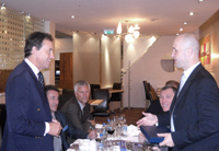 (Standing up, right to left) Mr Janis Sarts, State Secretary of the Ministry of Defence of the Republic of Latvia, Ancien of the College, Senior Course 93 and BGen Nick Smith, NDC Director of Academic Operations.