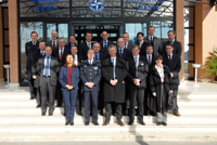 Course Members and Staff of the Centre des Hautes �tudes du Minist�re de l�Int�rieur with the NDC Director of Academic Operations BGen Desjardins (first row) and French Senior National Representative Capt. Gauthier (top left).