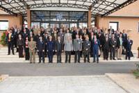 The Commandant and senior NDC staff with the ESDC delegation led by Brigadier General Jacques WALCH