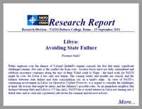 Report: 'Libya: Avoiding State Failure'