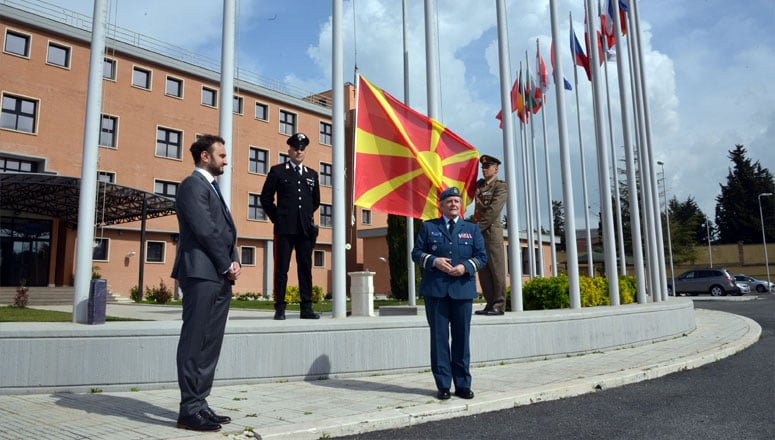 Flag-raising ceremony to mark the accession of the Republic of North Macedonia to NATO at the NATO Defense College