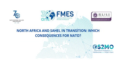  North Africa and the Sahel in Transition: What Consequences for NATO?”, Seminar co-organized by the NDC Research Division and the FMES, with the support of RUSI – 4 June 2021