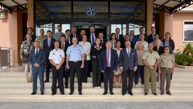 Group photo with the Norwegian Organization of War Academy Trained Officers (AWATO) delegation