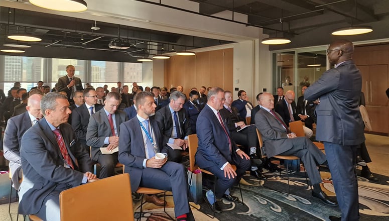 Course Members attending the presentations at the Permanent Mission of Norway to the UN