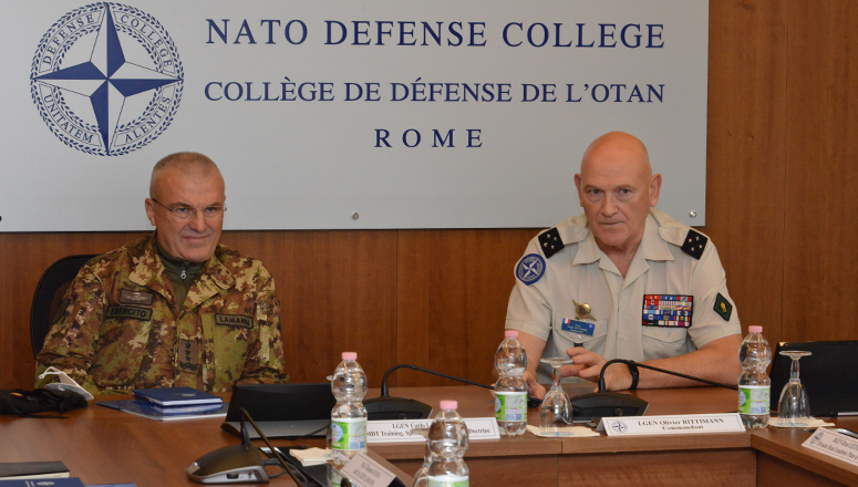 Lieutenant-General Carlo Lamanna attending the NDC briefing