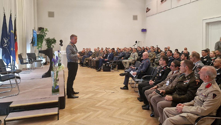 Brigadier General Keller during his address to Senior Course 143