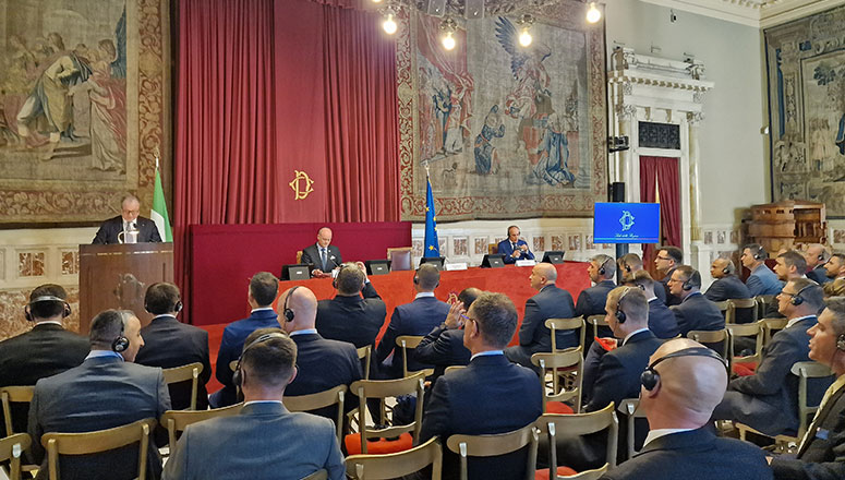 Italian House of Deputies Vice-President Giorgio Mulè addressing Senior Couse 143