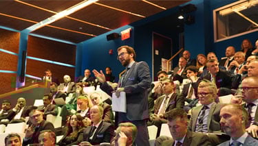 SC 146 Course Member during a Q&A session in New York City 