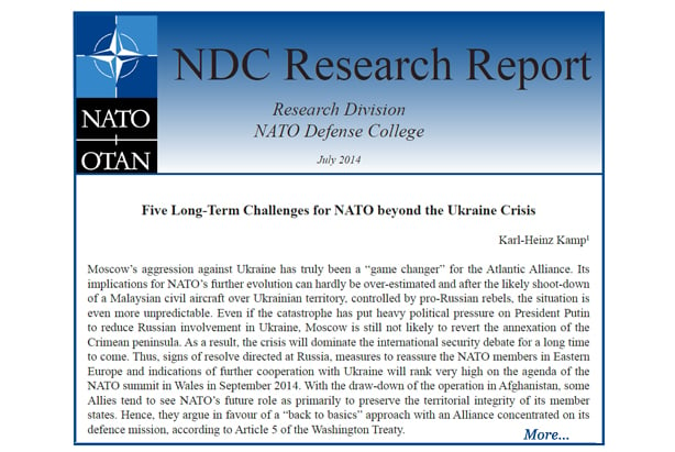 Research Report: "Five Long-Term Challenges for NATO beyond the Ukraine Crisis"