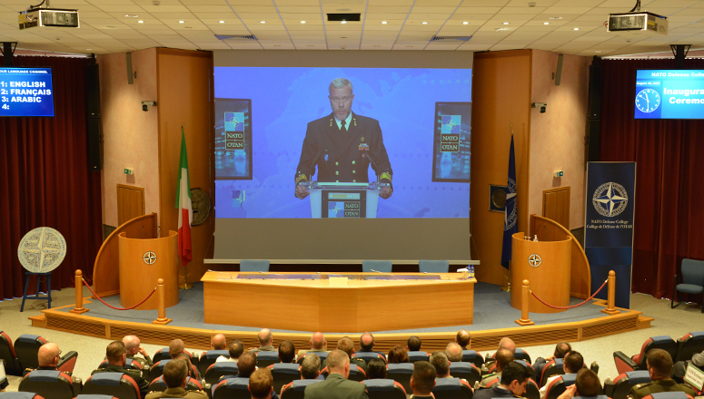 The Chair of the NATO Military Committee, Admiral Rob Bauer addressing SC 141 and NRCC 28