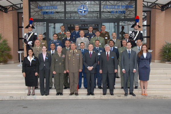 NDC Dean, Director of Management and NRCC Faculty and Course Members with Ambassador BISOGNIERO