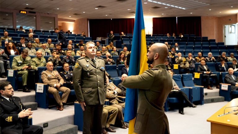 Course Member of NRCC34 saluting his flag
