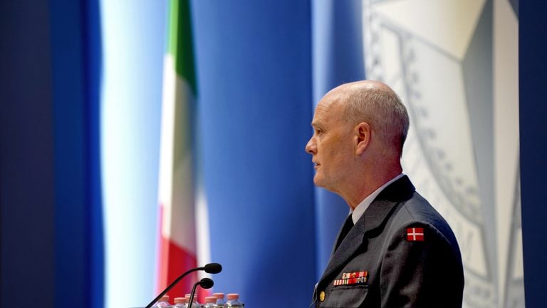 NDC Commandant LGEN Max A.L.T. Nielsen delivering his welcome address during the 2026 Conference of Commandants.
