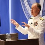 Admiral George M. Wikoff addresses the new cohorts