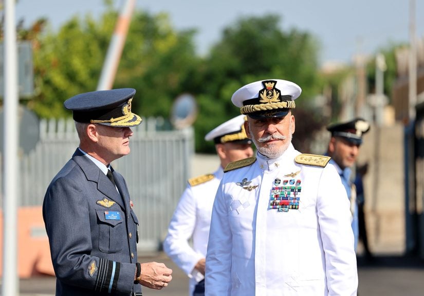 The arrival of the Chairman of the Military Committee Admiral Guiseppe Cavo Dragone and NDC Commandant Lieutenant General Max A.L.T. Nielsen at the NDC's 75th Anniversary celebrations.
